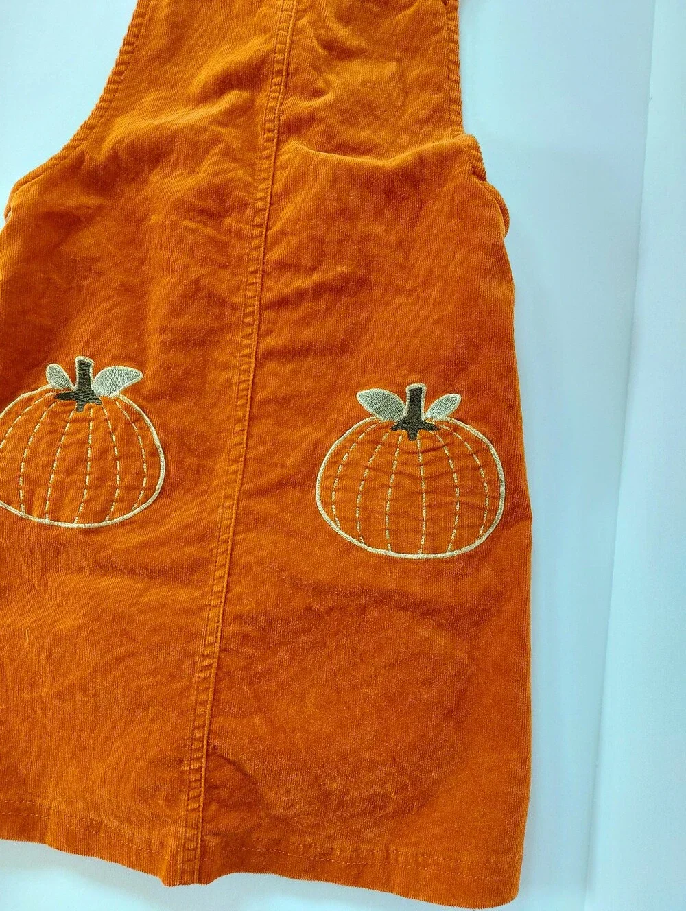 Orange Corduroy‎ Pumpkin Jumper Dress girls 6 Autumn Harvest Fall Max Studio